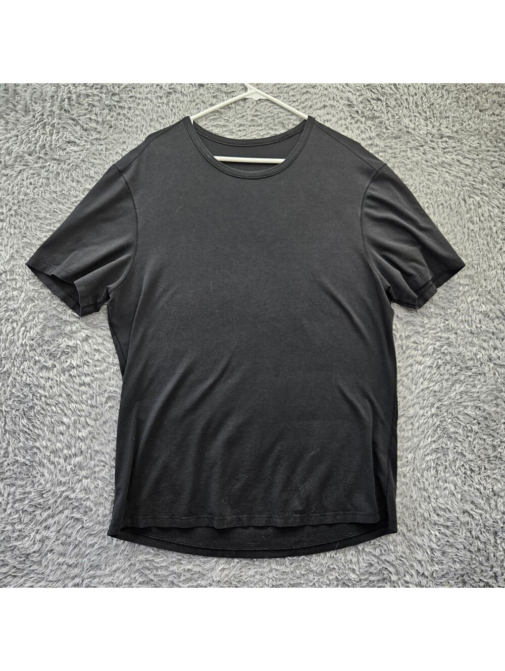 Lululemon T Shirt Black Crew Neck XL Cotton Based Stretch Knit No Holes / Stains